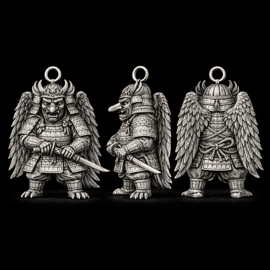 Tengu Samurai Charm Pendant - JadeChains
