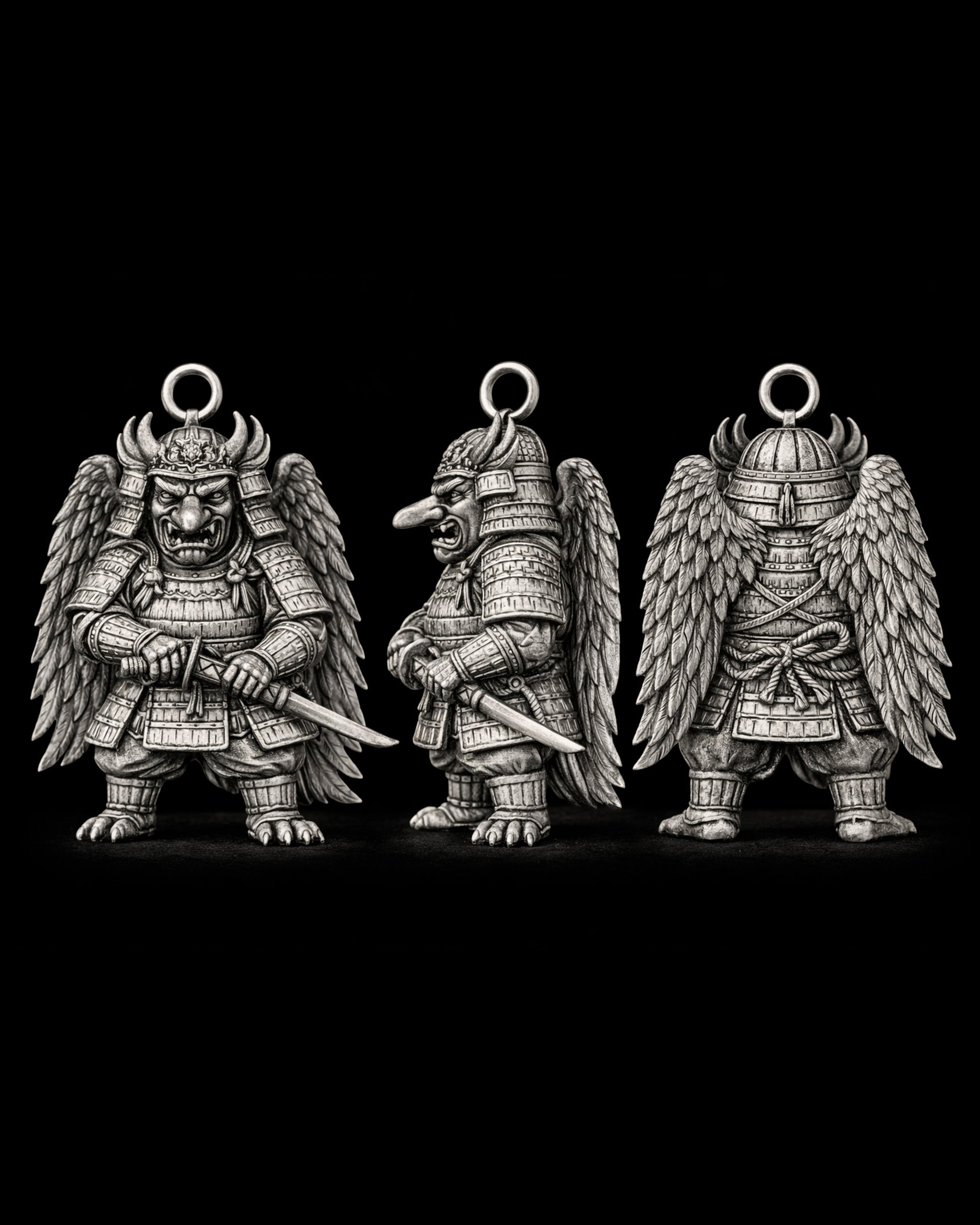 Tengu Samurai Charm Pendant