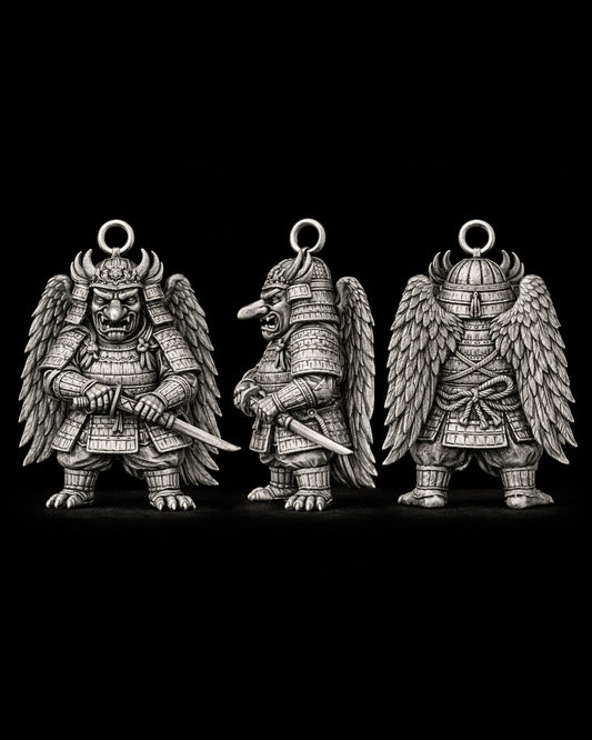 Tengu Samurai Charm Pendant - JadeChains