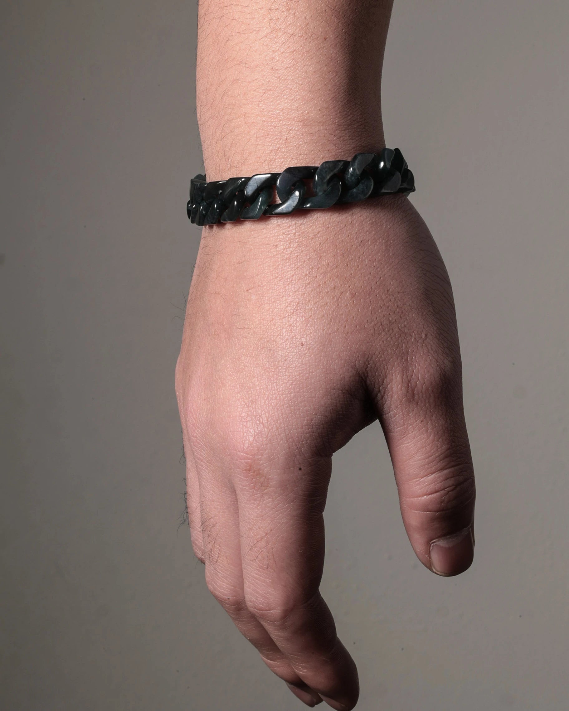 Classical Cuban Chain In Black Jade - JadeChains