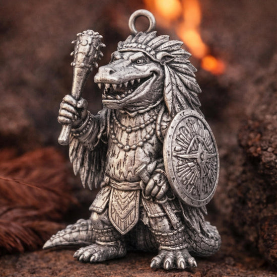 Crocodylus Warrior Charm Pendant - JadeChains