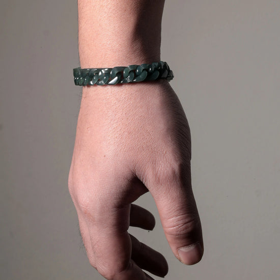 Classical Cuban Chain In Black Jade - JadeChains