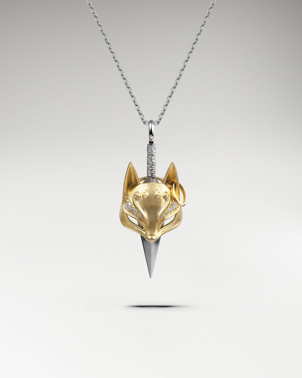 Kitsune Mask Pendant Necklace