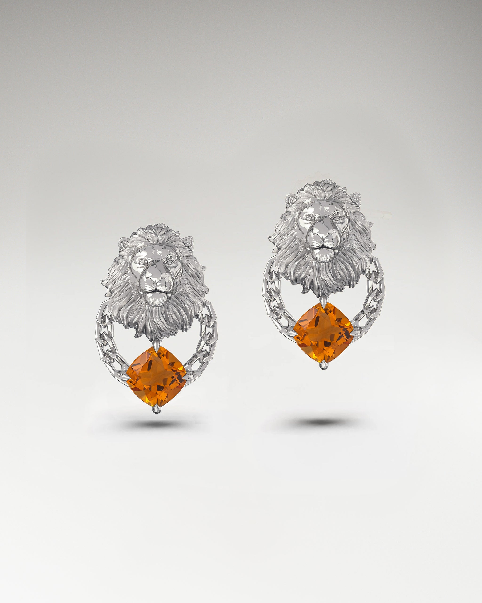 The Leo Stud Earrings With Citrine