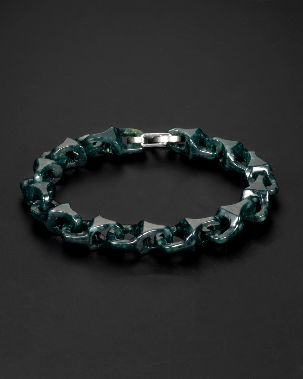 Veridian Vertebrae Bracelet With Mayan Blue Jade