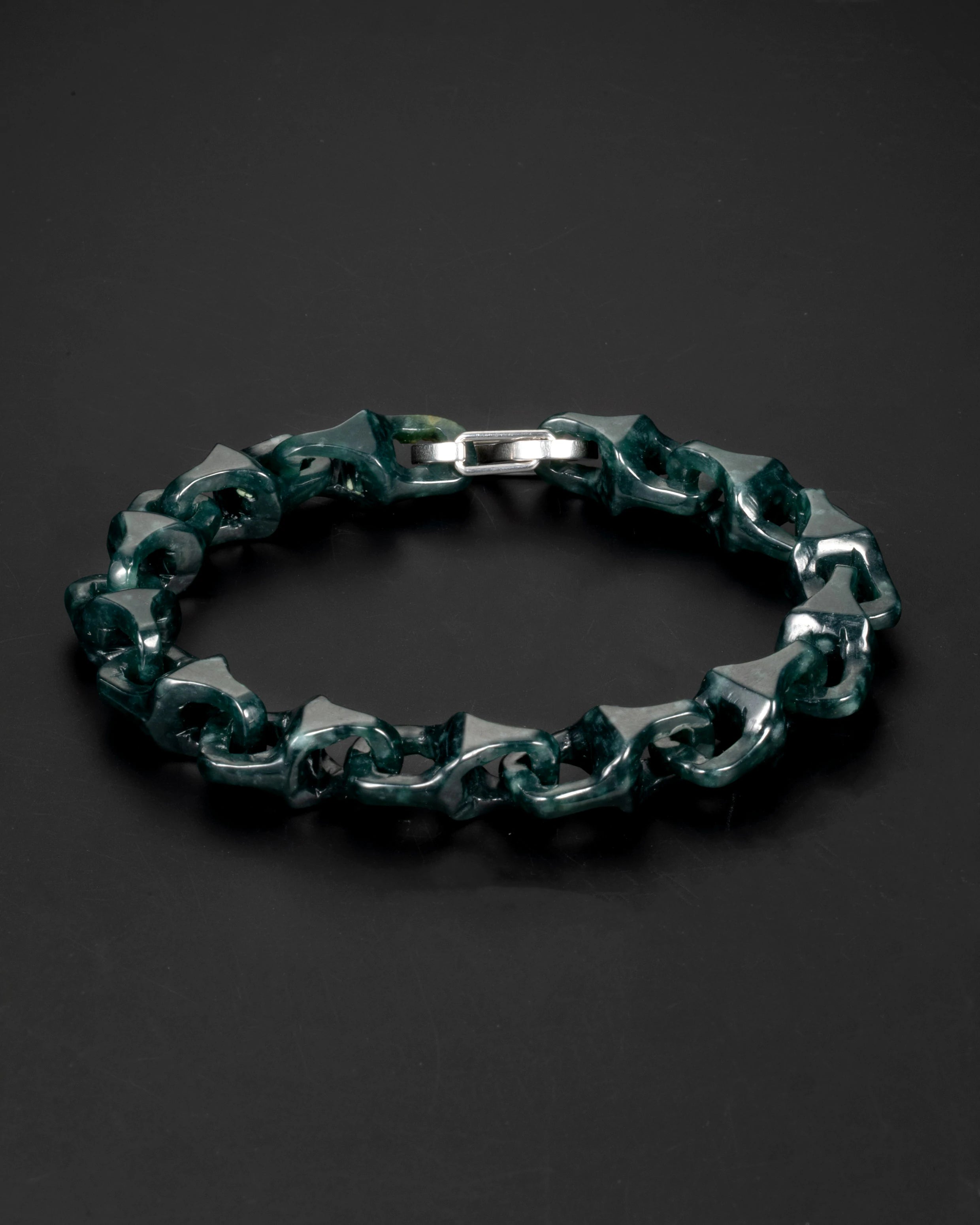 Veridian Vertebrae Bracelet With Mayan Blue Jade