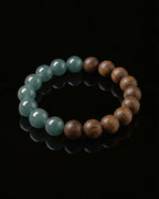 Glacial Earth Bracelet In Guatemalan Blue Jade And Agarwood