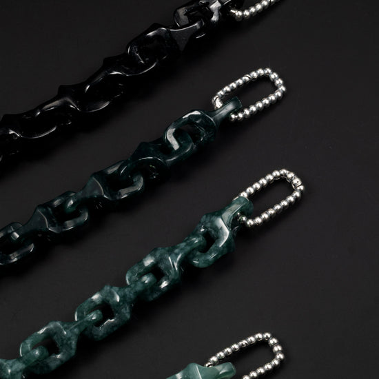 Veridian Vertebrae Bracelet In Mayan Blue Jade - JadeChains