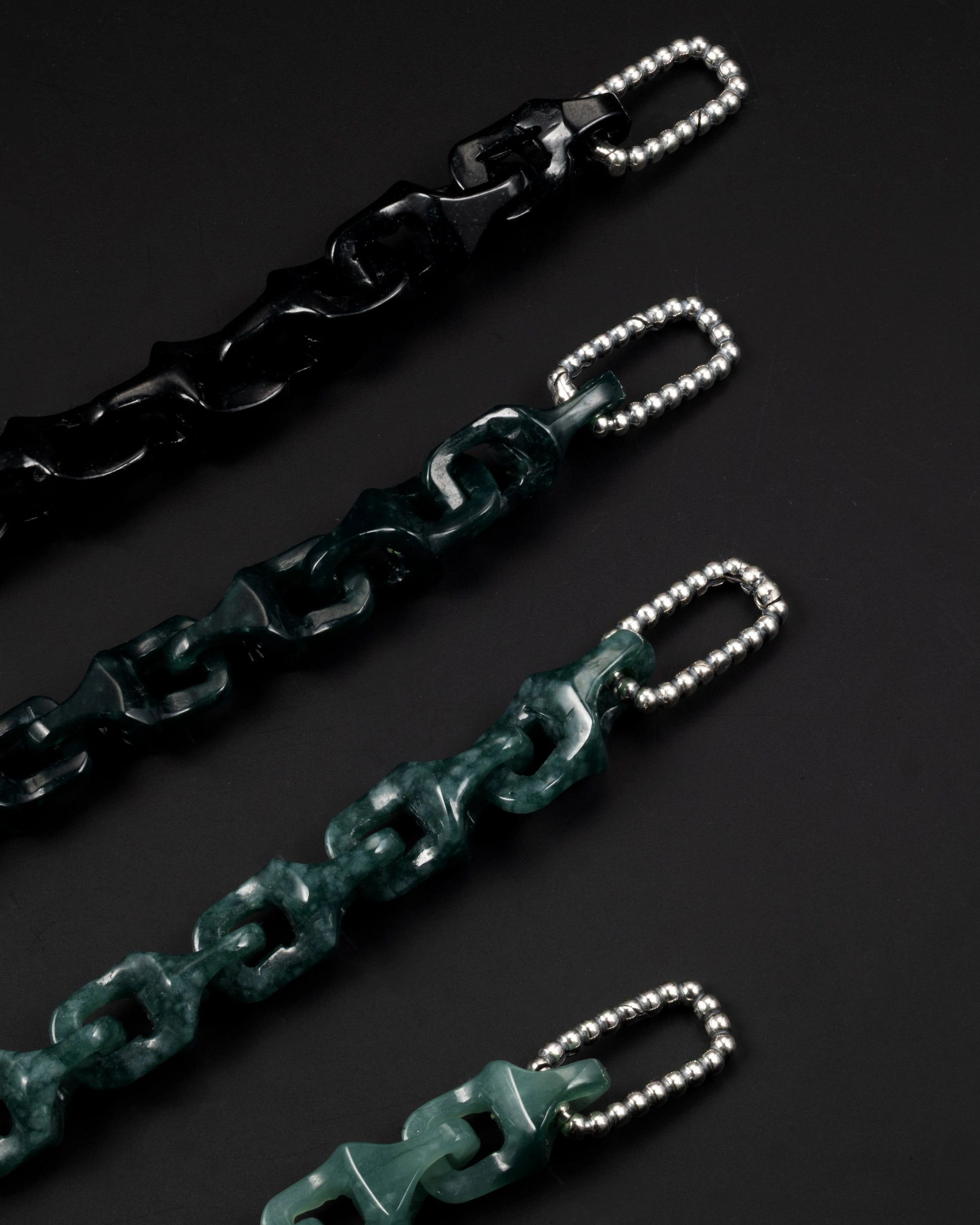 Veridian Vertebrae Bracelet In Mayan Blue Jade - JadeChains