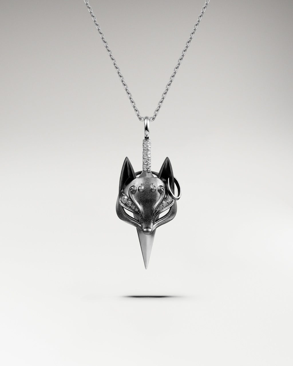 Kitsune Mask Pendant Necklace