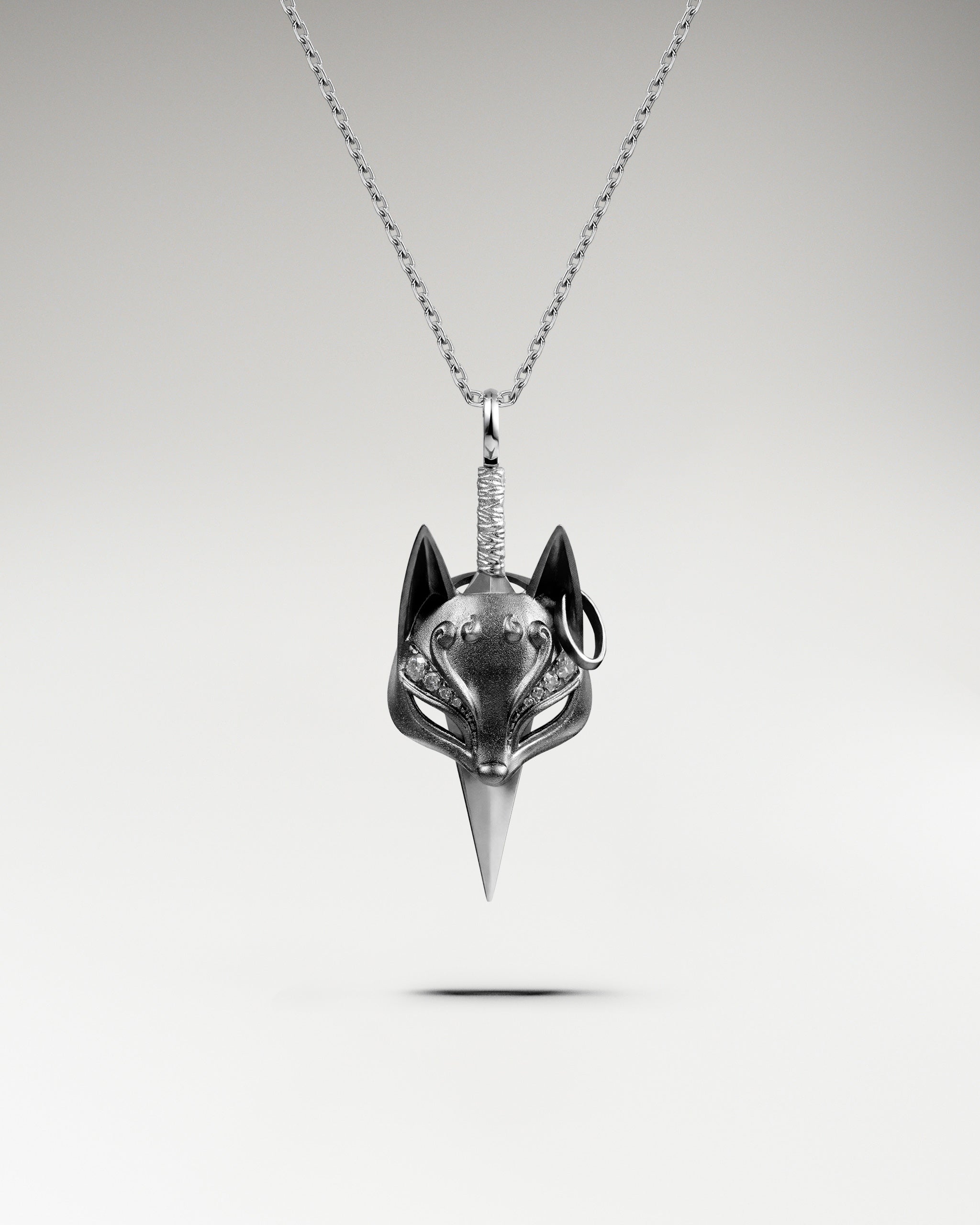 Kitsune Mask Pendant Necklace