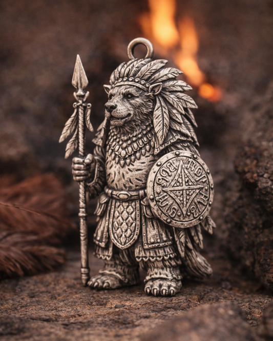 Bear Warrior Charm Pendant - JadeChains