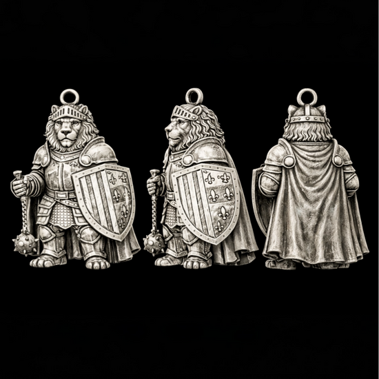 Lion Knight Charm Pendant - JadeChains