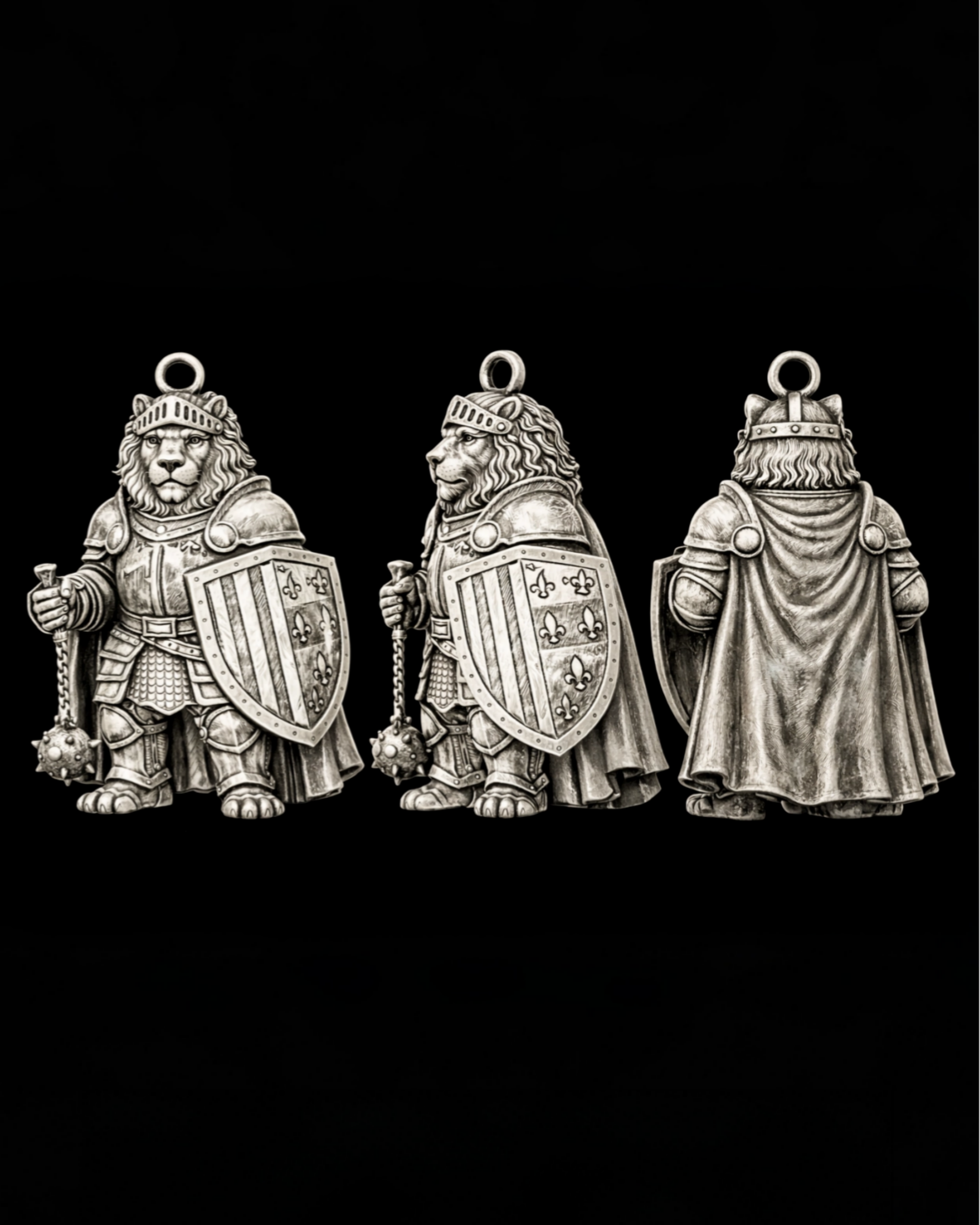 Lion Knight Charm Pendant