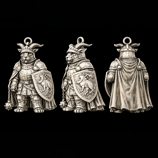 Antelope Knight Charm Pendant - JadeChains