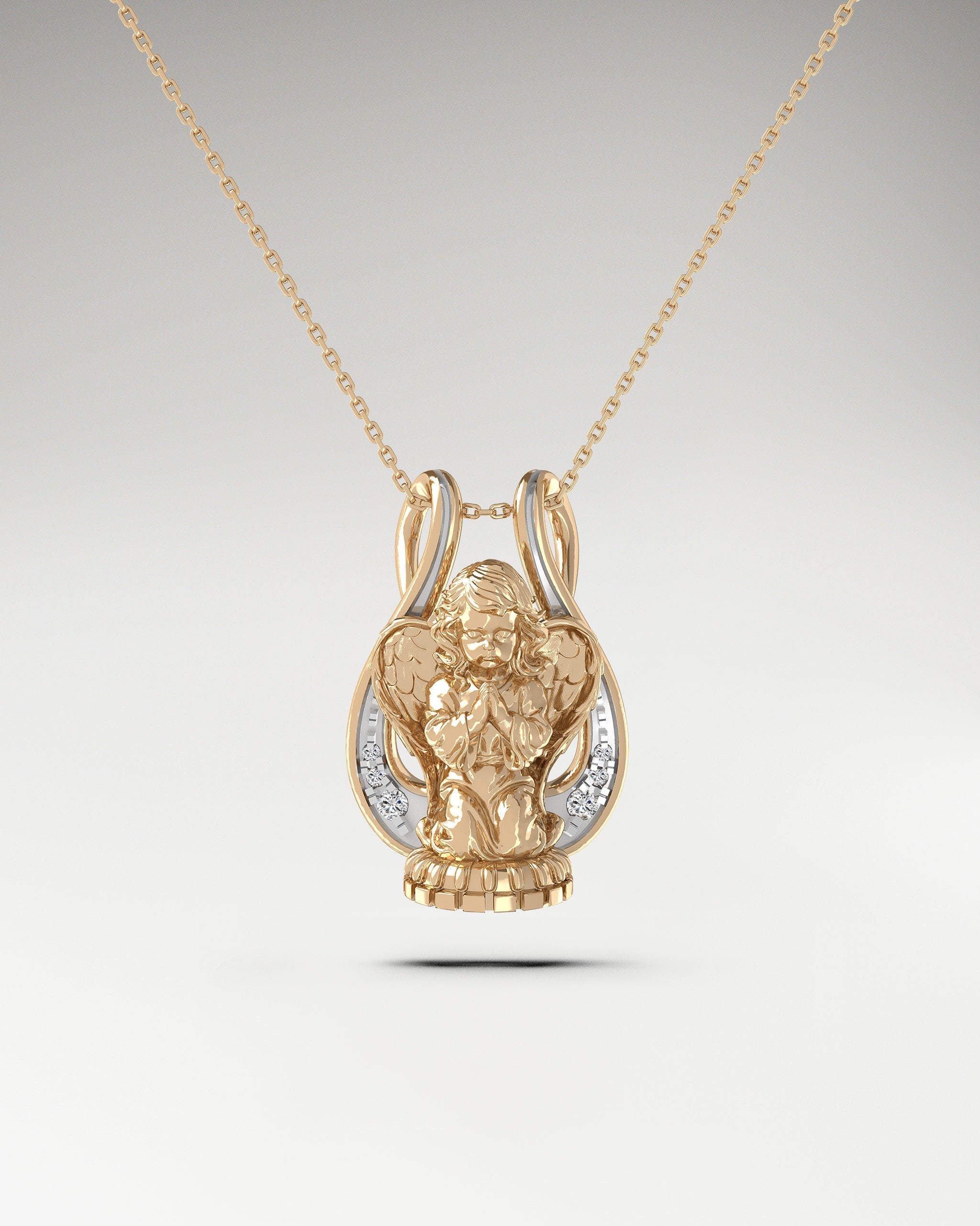 Lyre Angel Pendant Necklace