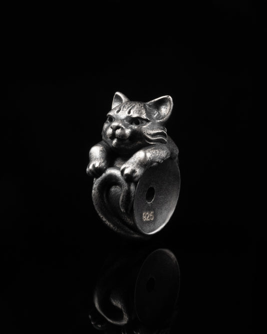 Cat Spacer In Sterling Silver