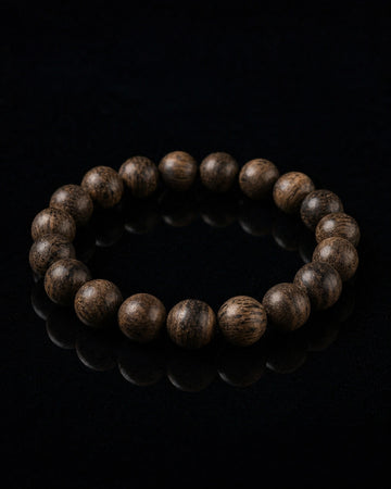 Classic Beads Bracelet In Agarwood