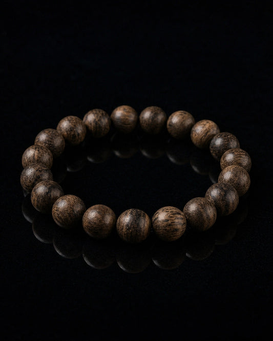 Classic Beads Bracelet In Agarwood