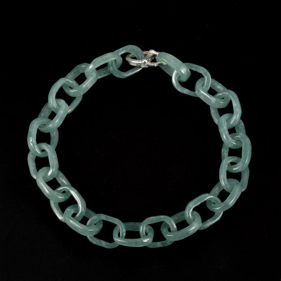 Classical Cross Bracelet In Mayan Green Jade - JadeChains