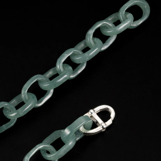 Classical Cross Bracelet In Mayan Green Jade - JadeChains