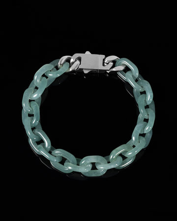 Classic Cross Link Bracelet In Blue Mayan Jade