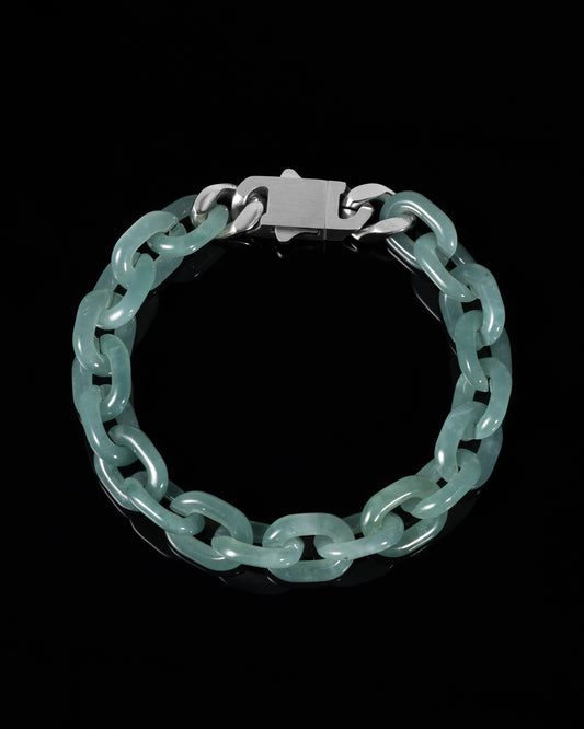 Classic Cross Link Bracelet In Blue Mayan Jade