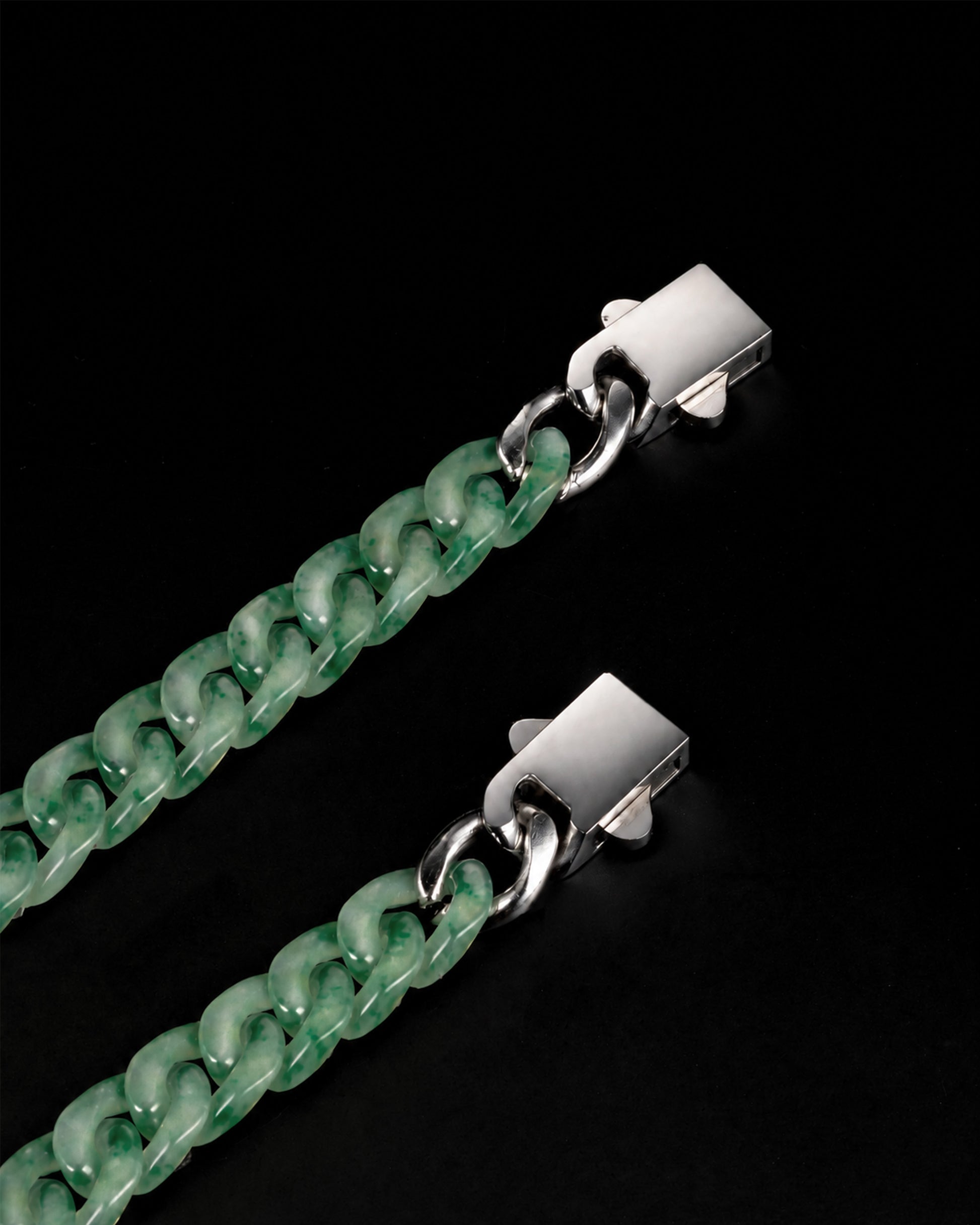 Classical Cuban Chain In African Green Jade - JadeChains
