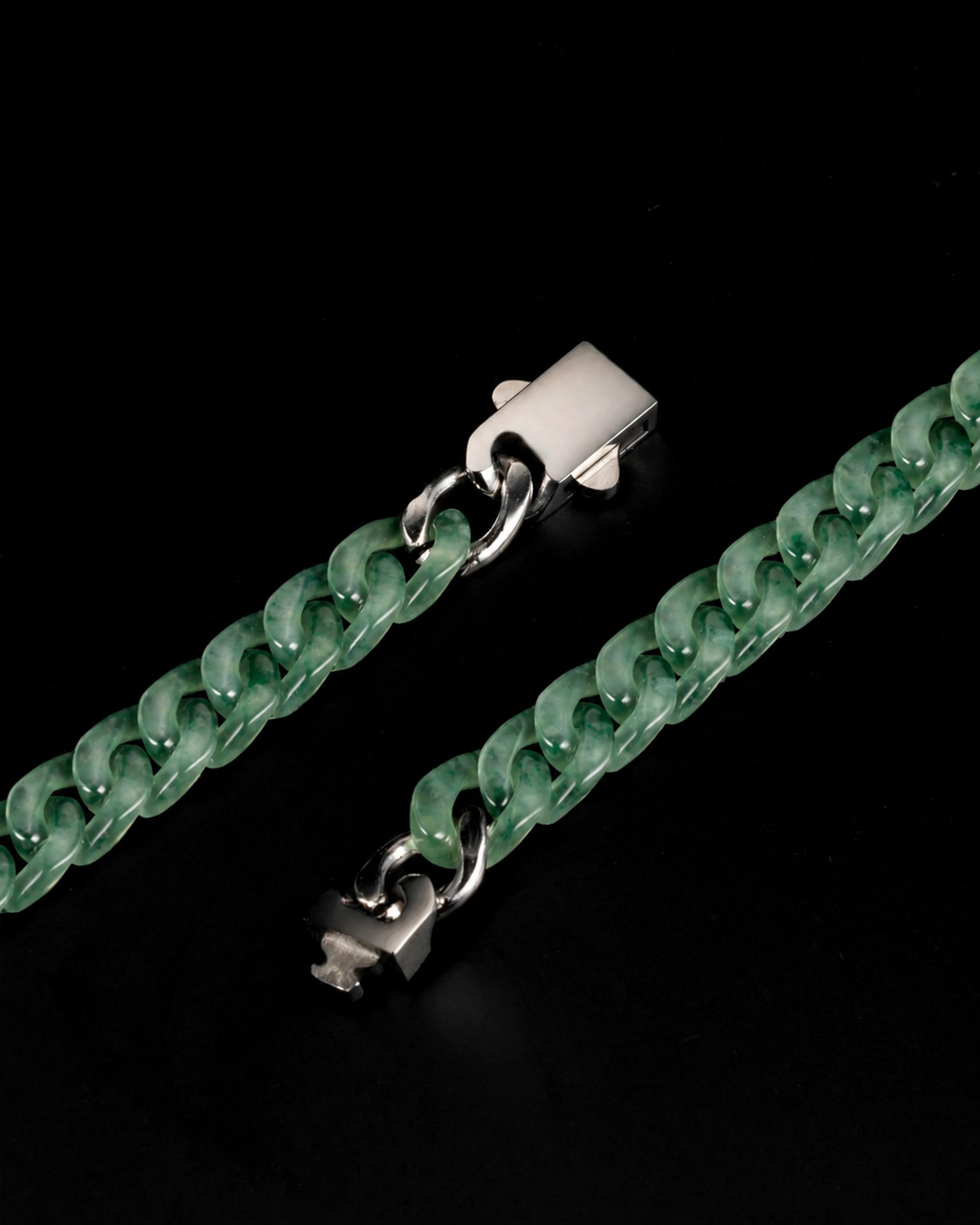 Classical Cuban Chain In African Green Jade - JadeChains