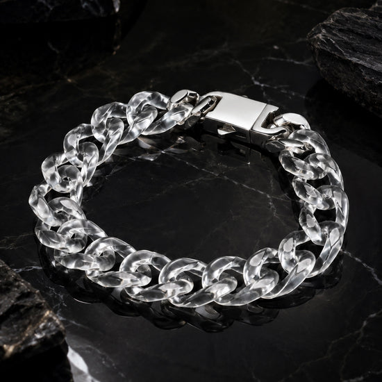Classical Cuban Chain In Clear Quartz - JadeChains