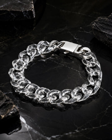 Classical Cuban Chain In Clear Quartz - JadeChains