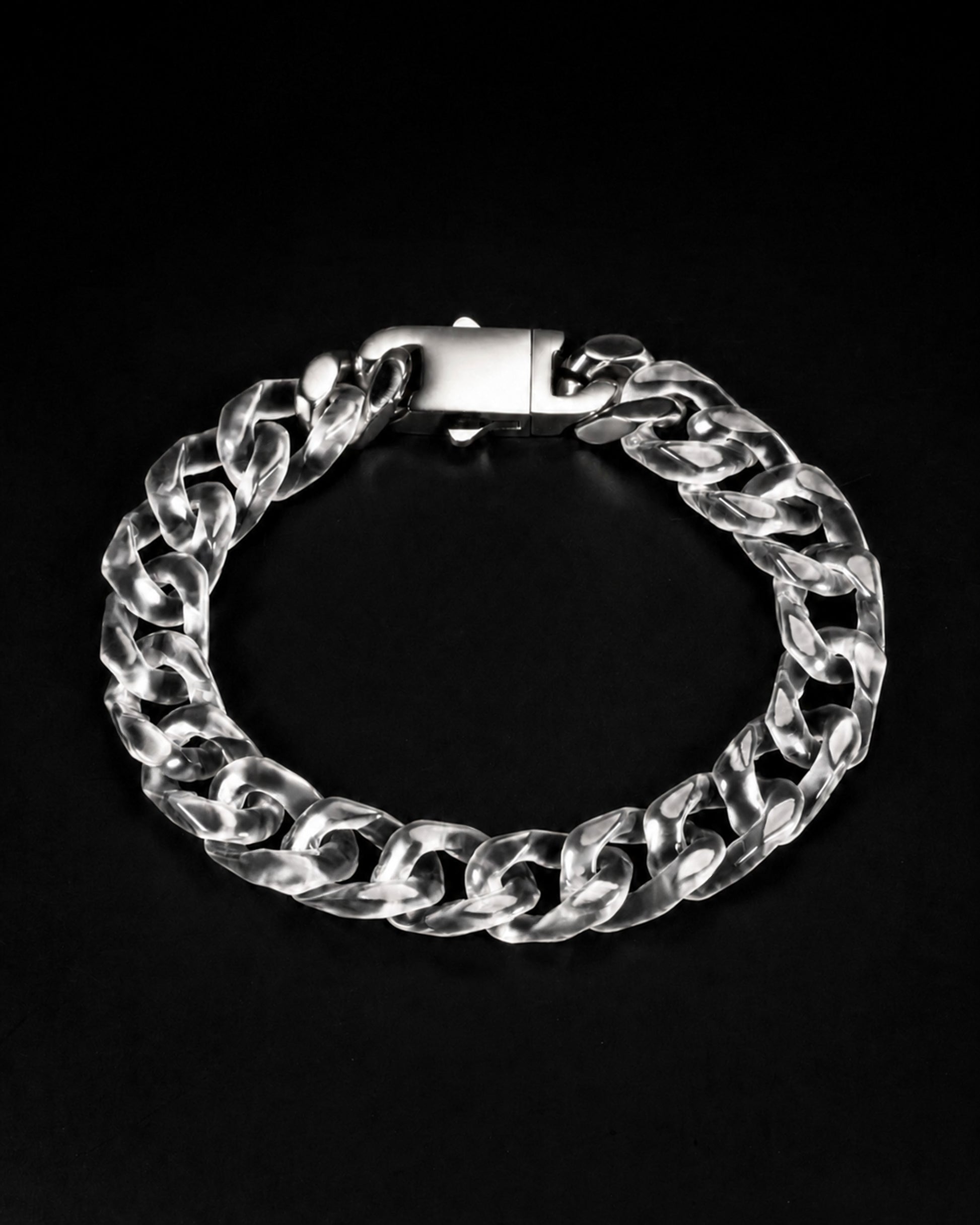 Classical Cuban Chain In Clear Quartz - JadeChains