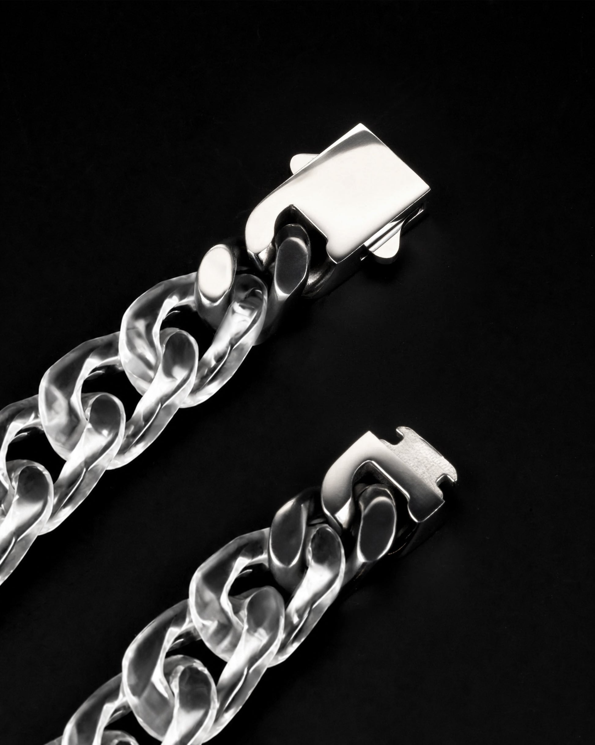 Classical Cuban Chain In Clear Quartz - JadeChains