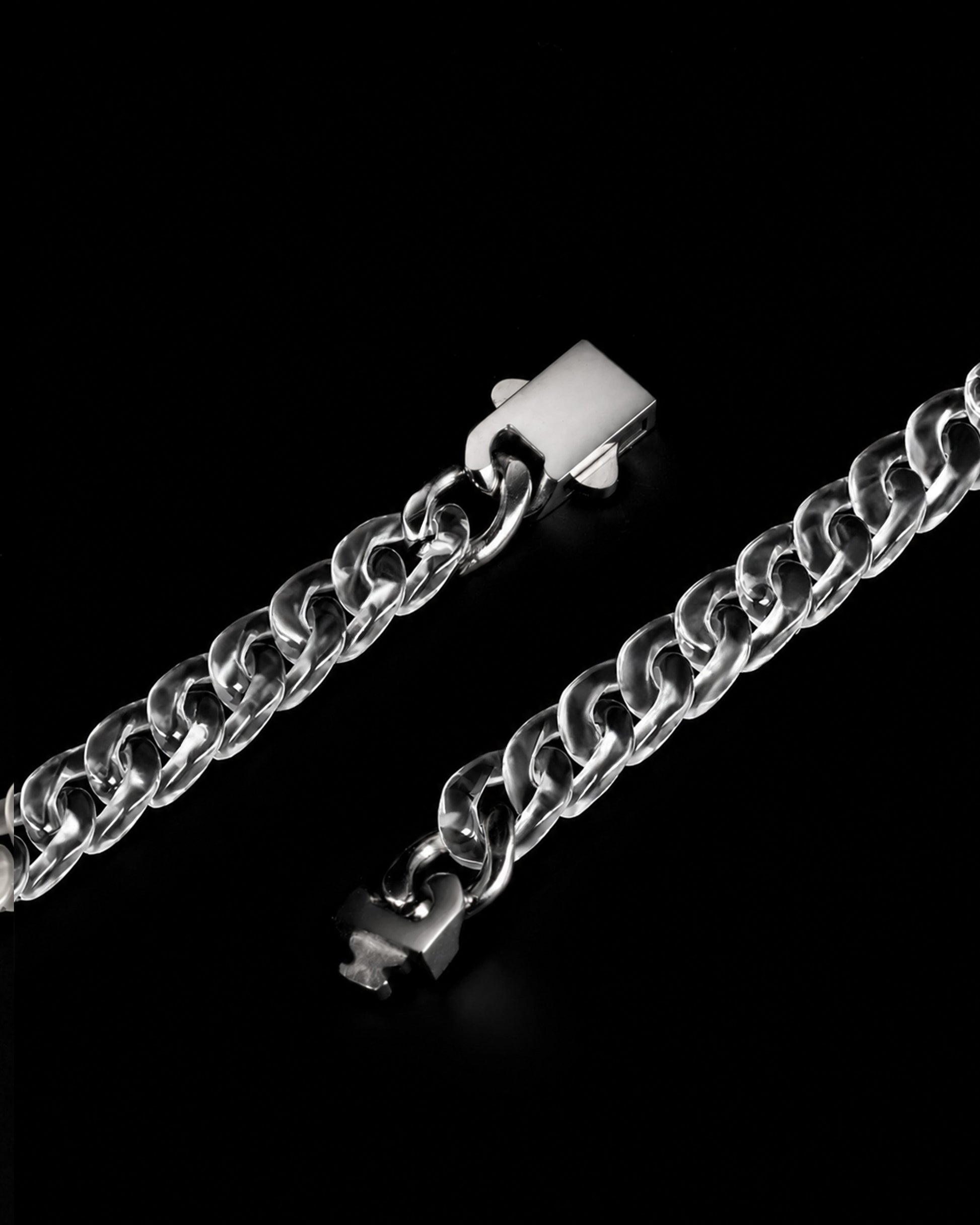 Classical Cuban Chain In Clear Quartz - JadeChains
