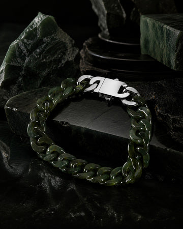 Classical Cuban Chain In Light Green Nephrite - JadeChains