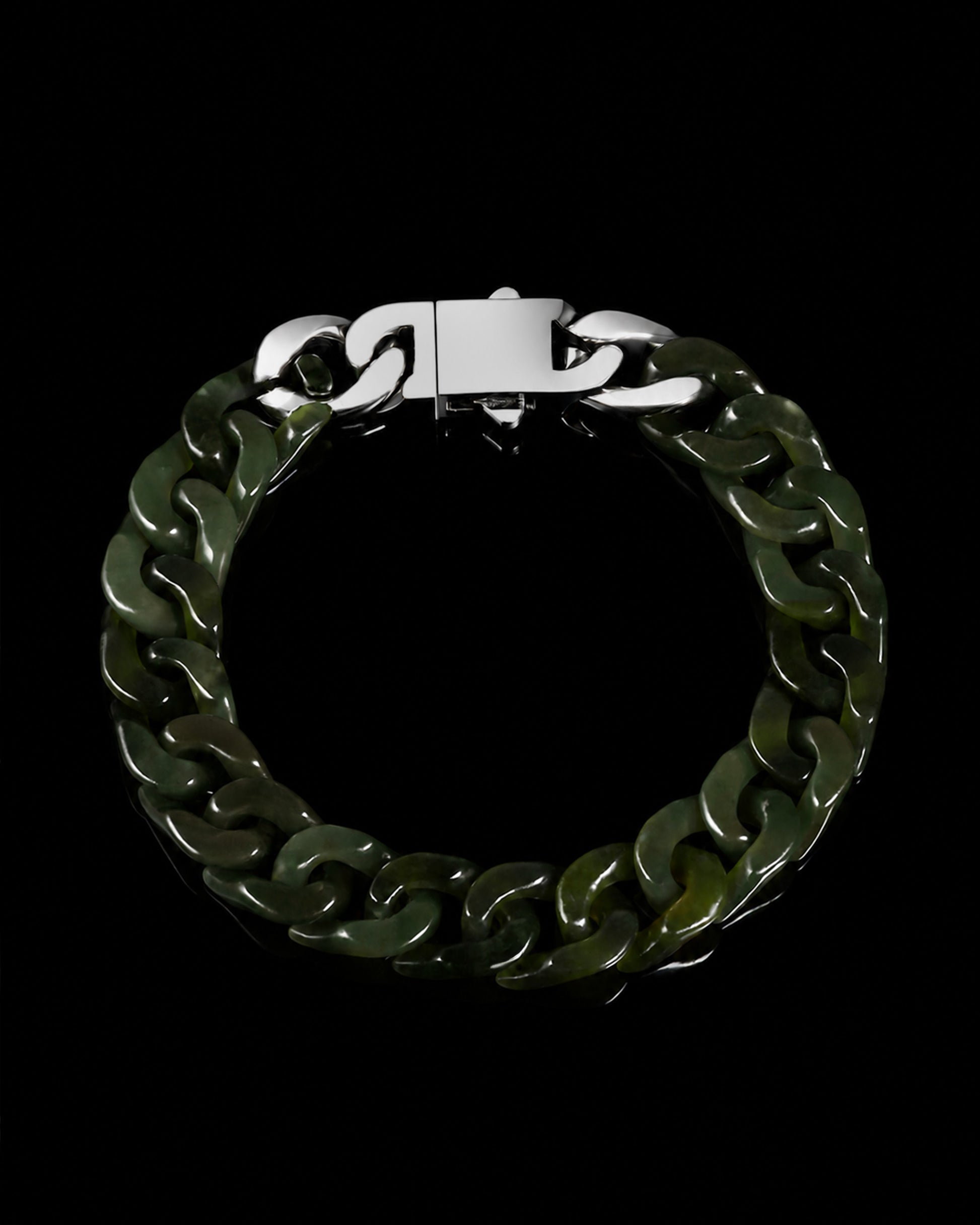 Classical Cuban Chain In Light Green Nephrite - JadeChains
