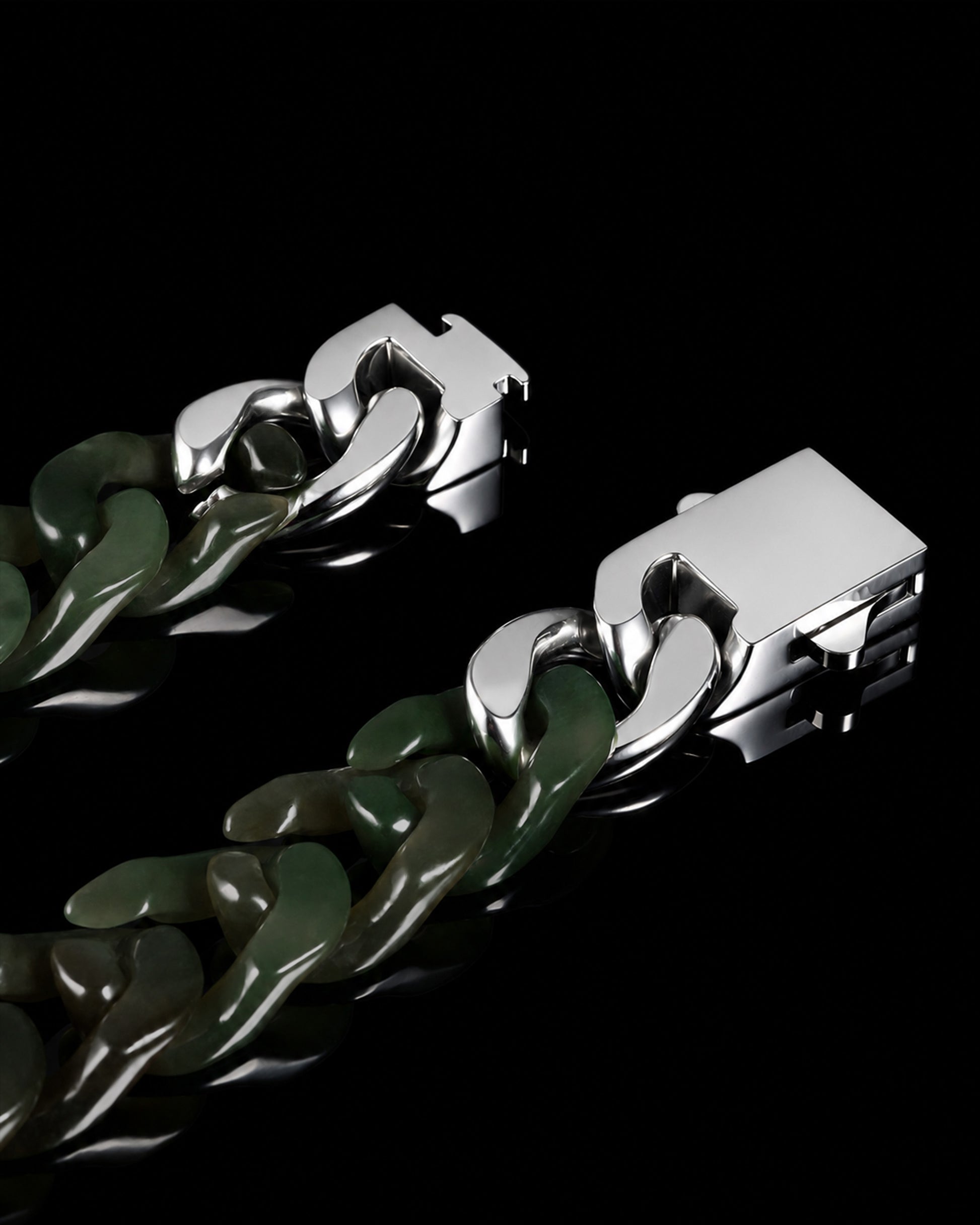 Classical Cuban Chain In Light Green Nephrite - JadeChains