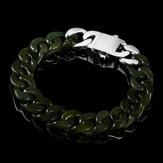 Classical Cuban Chain In Light Green Nephrite - JadeChains