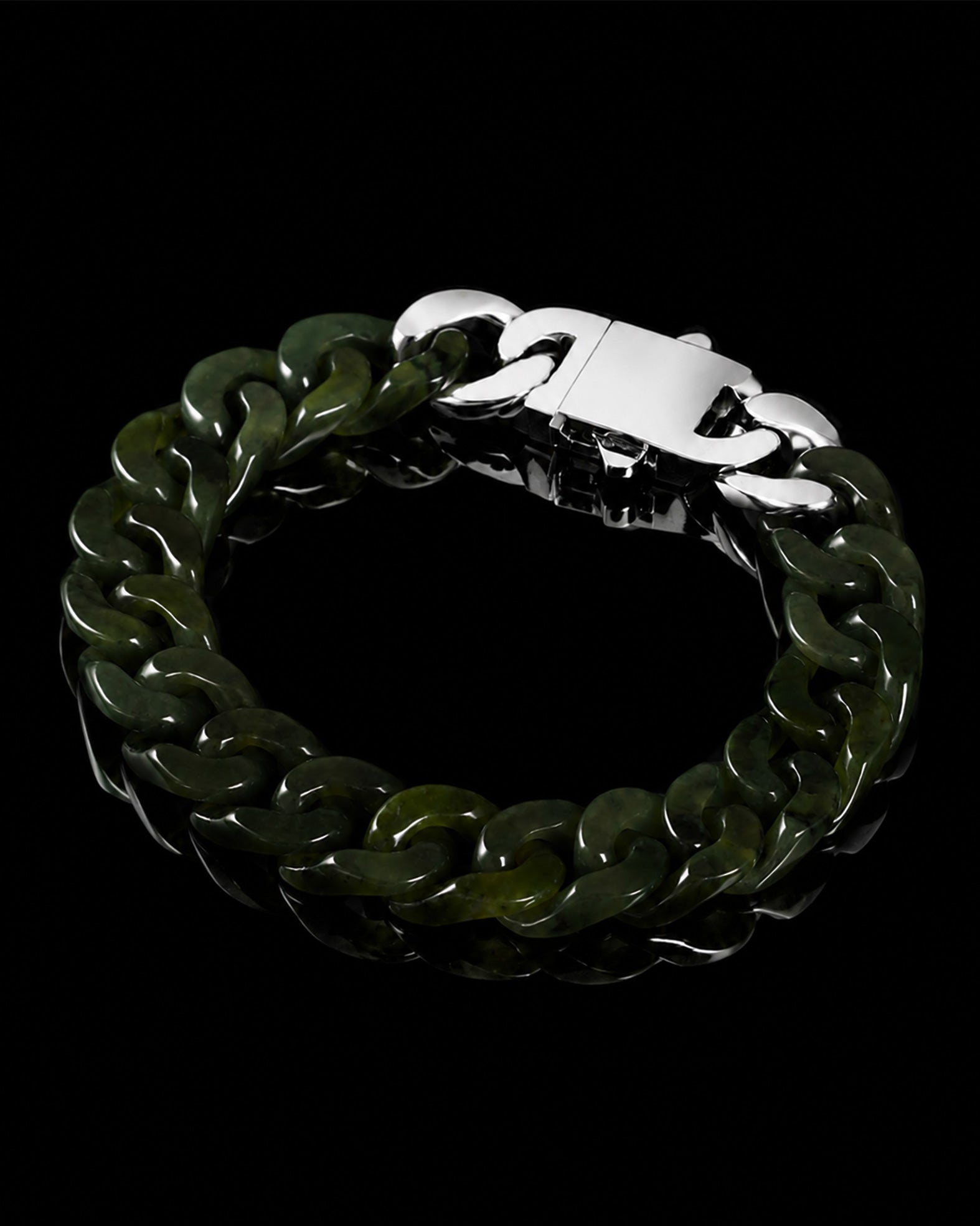 Classical Cuban Chain In Light Green Nephrite - JadeChains