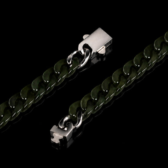 Classical Cuban Chain In Light Green Nephrite - JadeChains