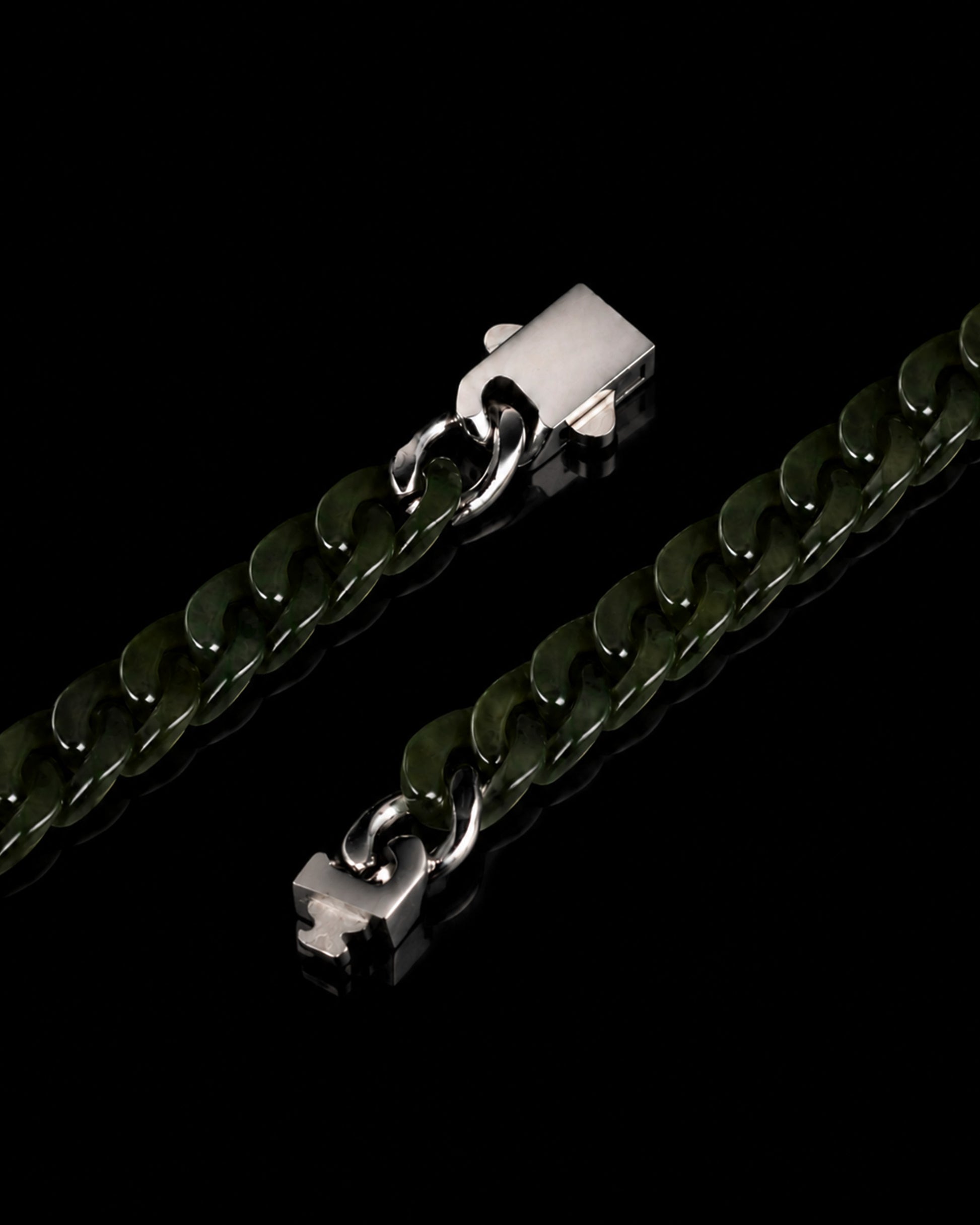 Classical Cuban Chain In Light Green Nephrite - JadeChains