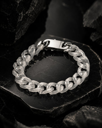 Classical Cuban Chain In White Agate - JadeChains