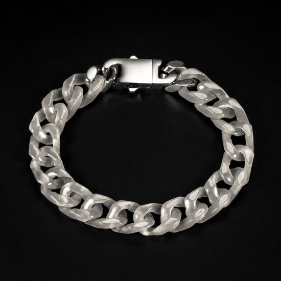 Classical Cuban Chain In White Agate - JadeChains
