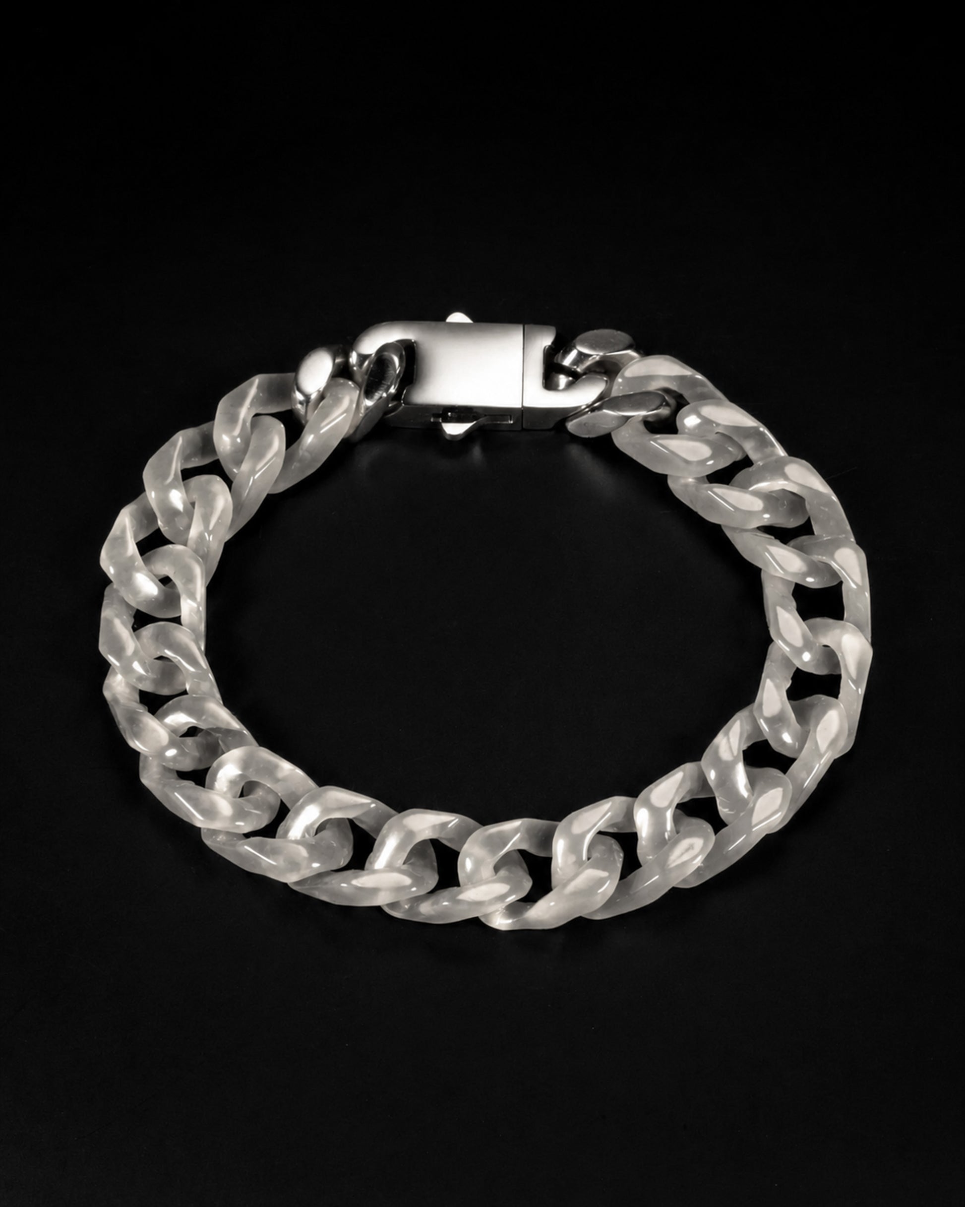 Classical Cuban Chain In White Agate - JadeChains