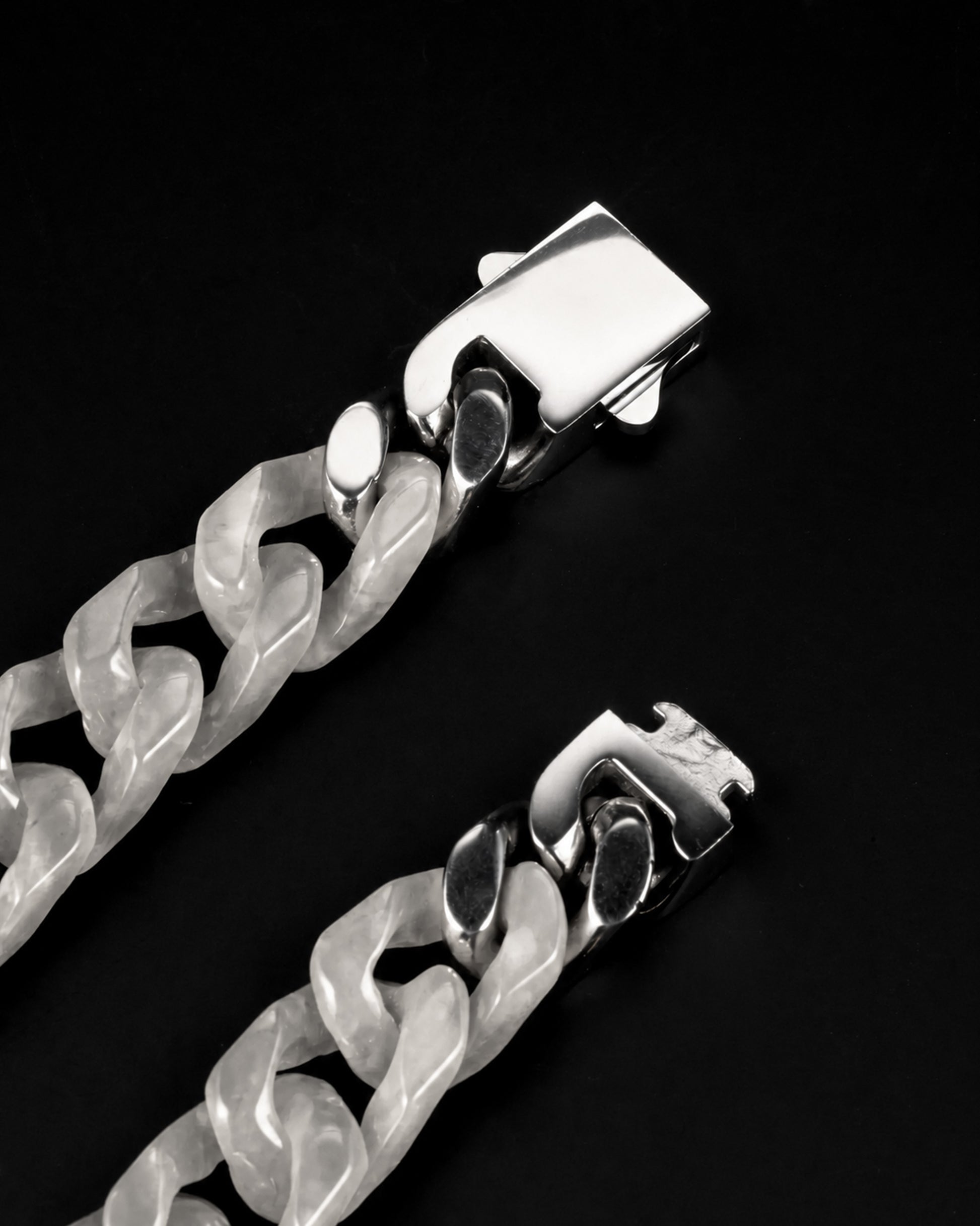 Classical Cuban Chain In White Agate - JadeChains