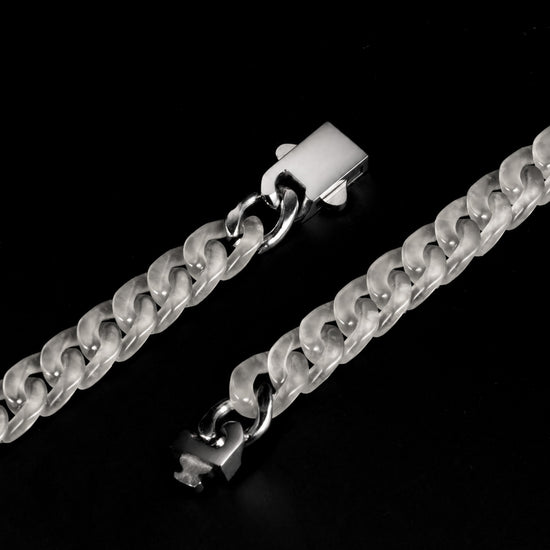 Classical Cuban Chain In White Agate - JadeChains