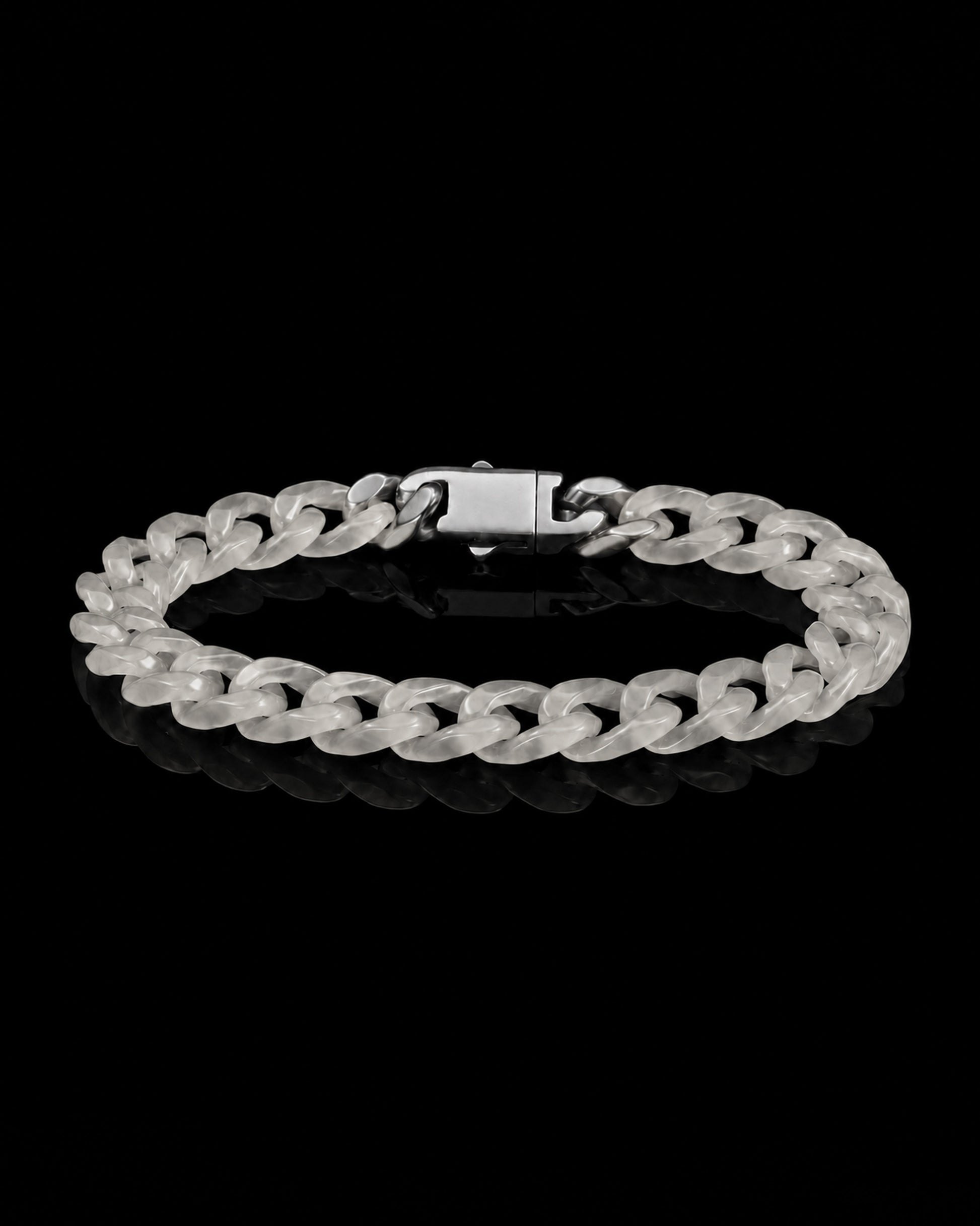 Classical Cuban Chain In White Agate - JadeChains