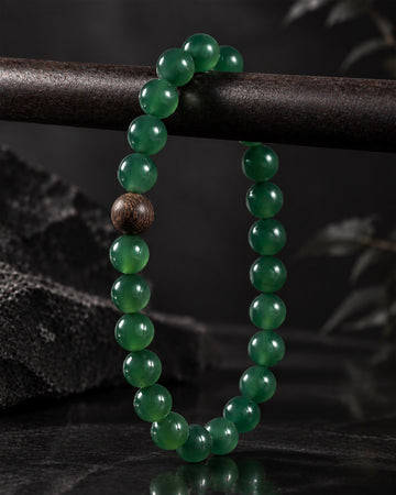 Classic Round Bead Bracelet In Imperial Jade