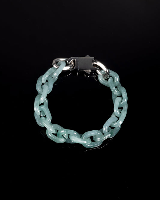 Classical Cross Bracelet In Blue Guatemalan Jade - JadeChains