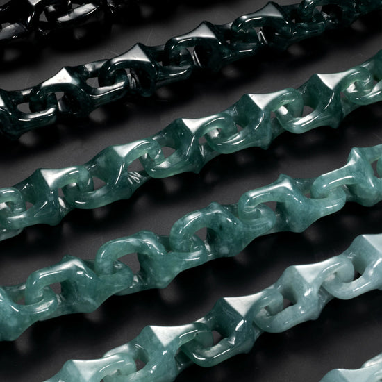 Veridian Vertebrae Bracelet In Mayan Blue Jade - JadeChains